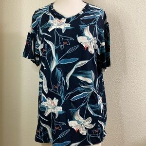 Denim & Flower‎ Cotton Lily Print Shirt 21”x27”